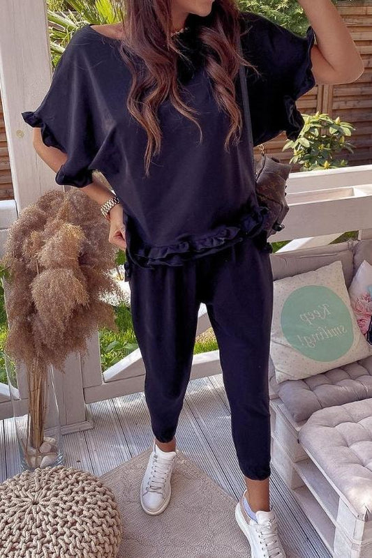 Amanda Two Piece Set - S / Black - Clothing