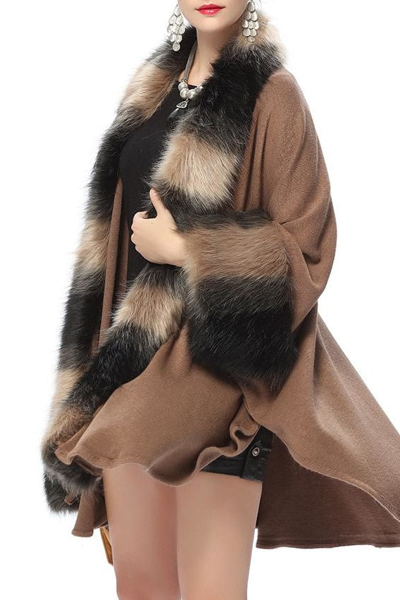 Anastasia Faux Fur Cloak - Clothing