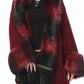 Anastasia Faux Fur Cloak - Red / One Size - Clothing