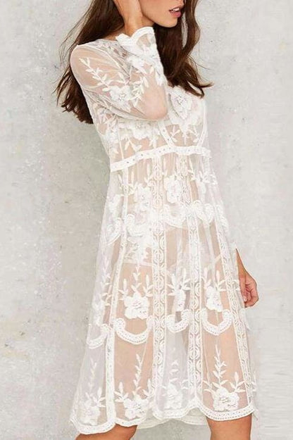 Angelica Lace Cover Up Dress - Clothing