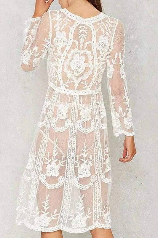 Angelica Lace Cover Up Dress - Clothing