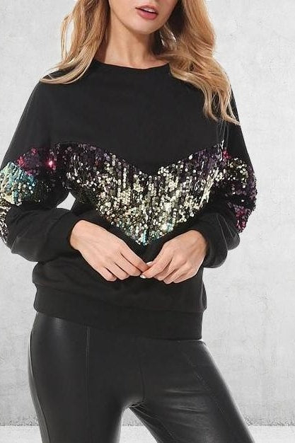 Anya Sequin Sweater - Tops
