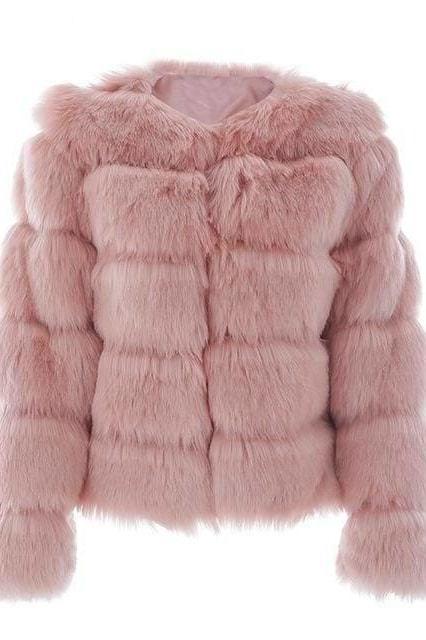 Arctic Faux Fur Coat - Pink / L - Jackets