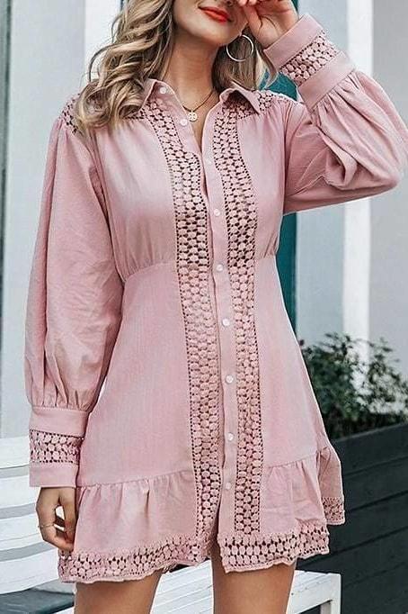 Arie Embellished Mini Dress - Pink / S - Clothing