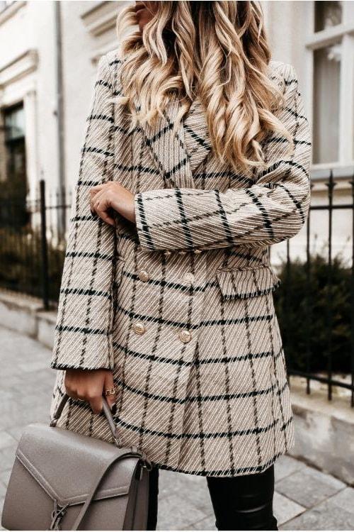 Autumn Tweed Blazer - L / Khaki - Clothing