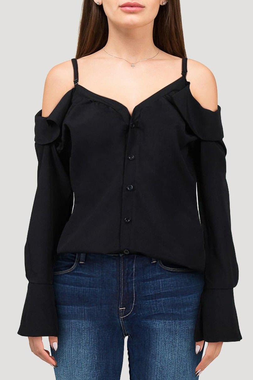 Brenda Off Shoulder Top - S / Black - Clothing