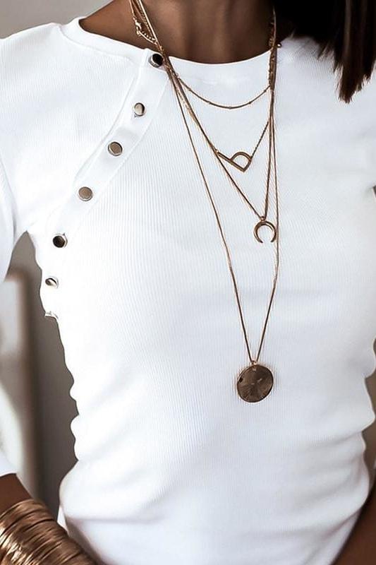 Bria Button Top - Tops