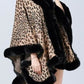 Camille Leopard Faux Fur Poncho - Brown / One Size - Clothing