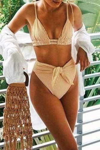 Casey Stripe Bikini Set - Swimwear