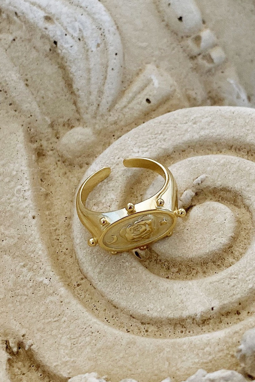 Gold Rose Adjustable Ring - Jewelry