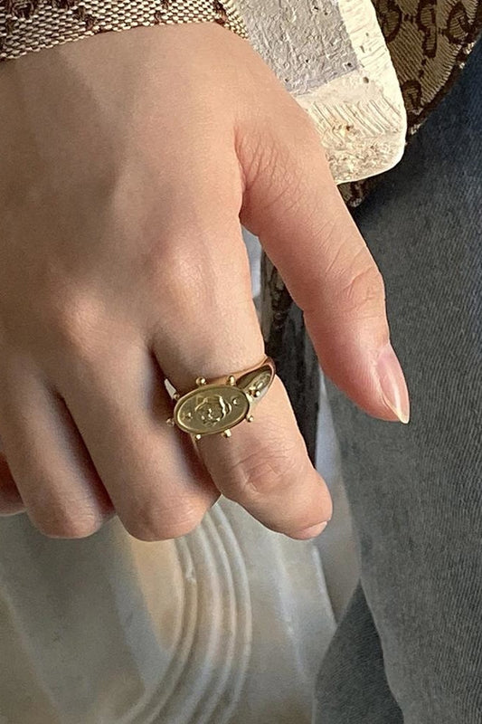 Gold Rose Adjustable Ring - Jewelry