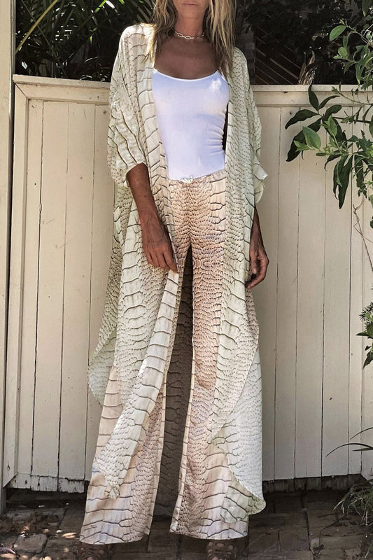 Cora Snakeskin Chiffon Cover Cup - Cover-Ups