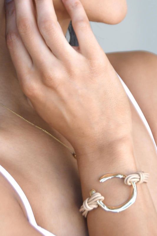 Crescent Stone Bracelet - Gold - Jewelry
