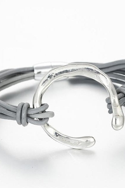 Crescent Stone Bracelet - Grey - Jewelry