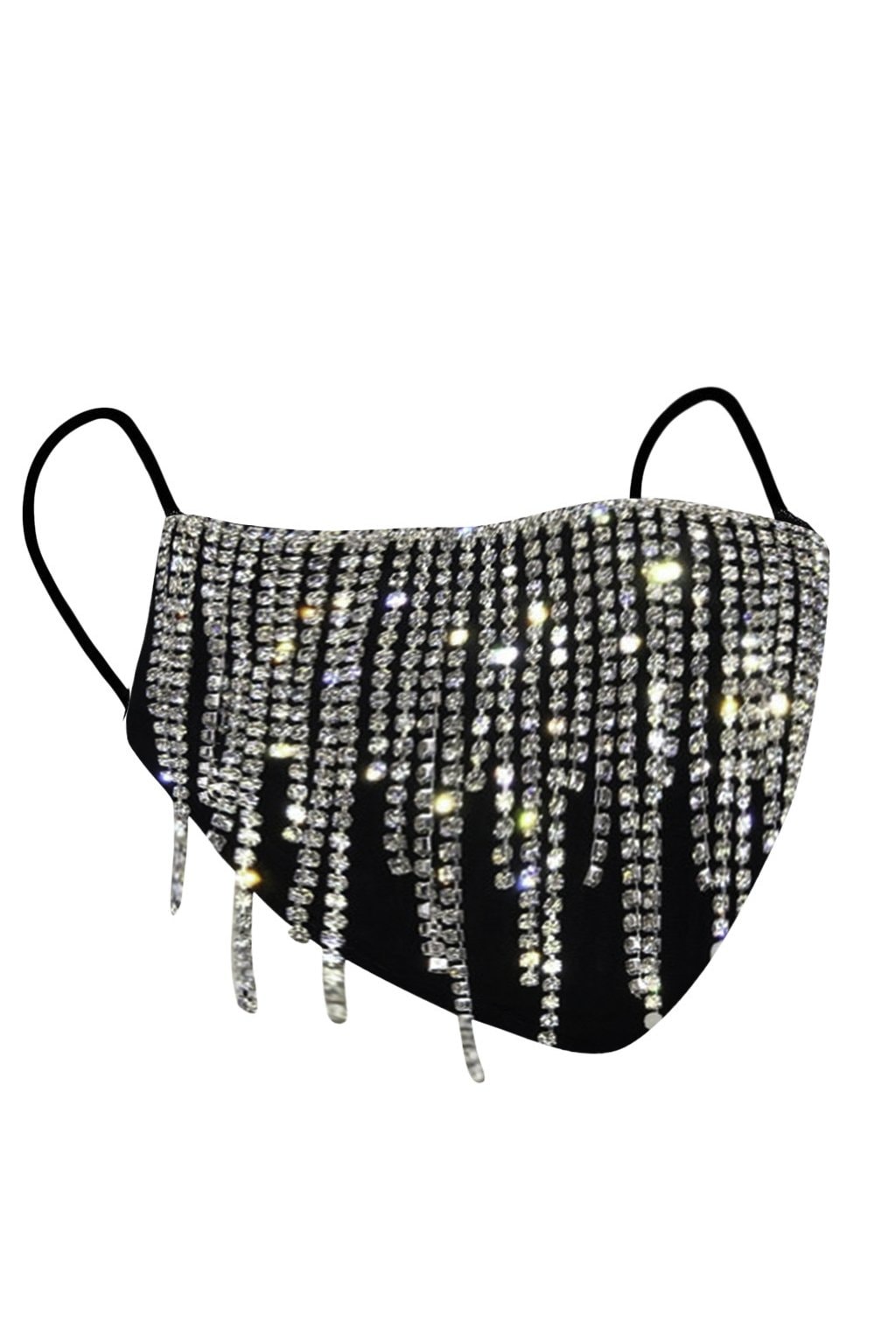Crystal Chain Mask - Black - Accessories
