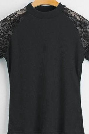 Daniella Lace Shoulder Top - Tops
