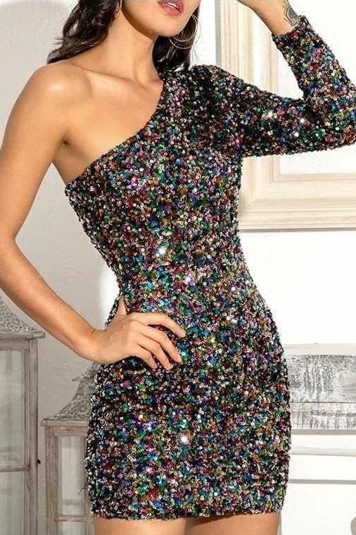 Debbie Sequin Mini Dress - Clothing