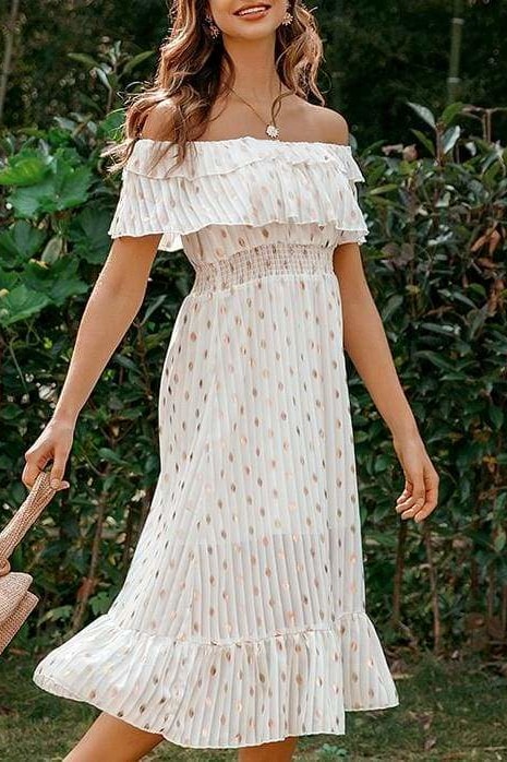 Elena Dress - White / L - Clothing