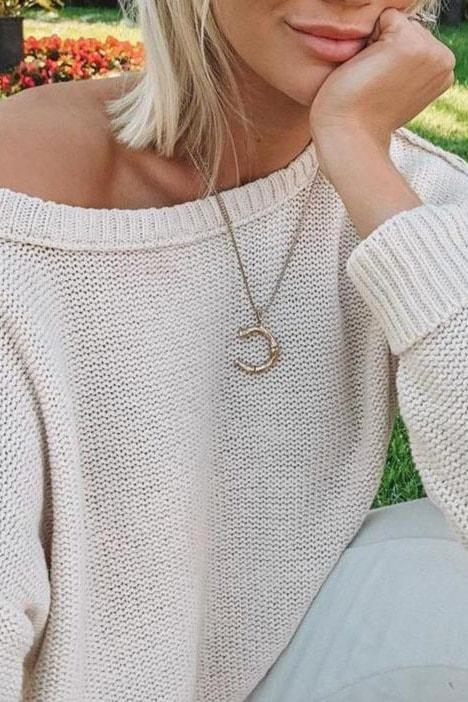 Elise Knitted Sweater - S / Ivory - Tops