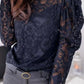 Elsy Puff Sleeve Lace Top - Clothing