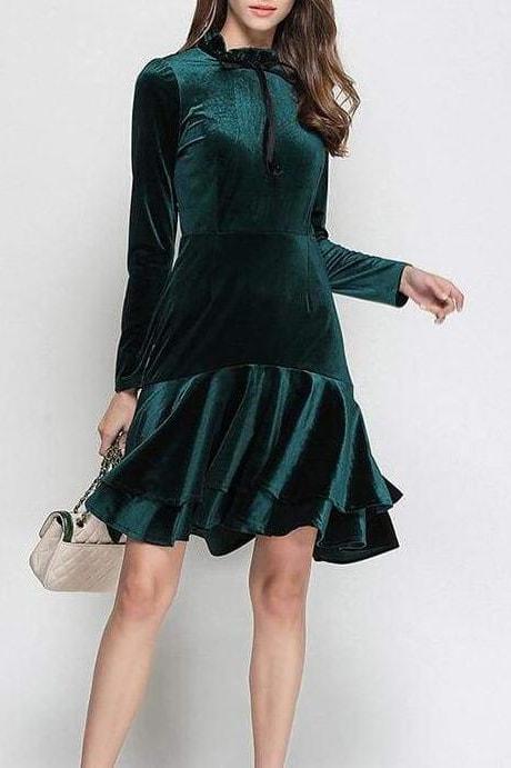 Emerald Holiday Dress - Clothing