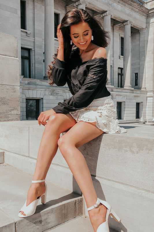 Emma Lace V-Neck Top - Tops