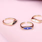 Adjusatble Ladies Vintage Gold Color Blue White Black Enamel Ring Sets Minimal Evil Eye Gold Rings