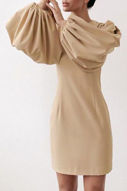 Estelle Lantern Sleeve Dress - Clothing