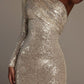 Eve One Shoulder Sequin Dress - Clothing