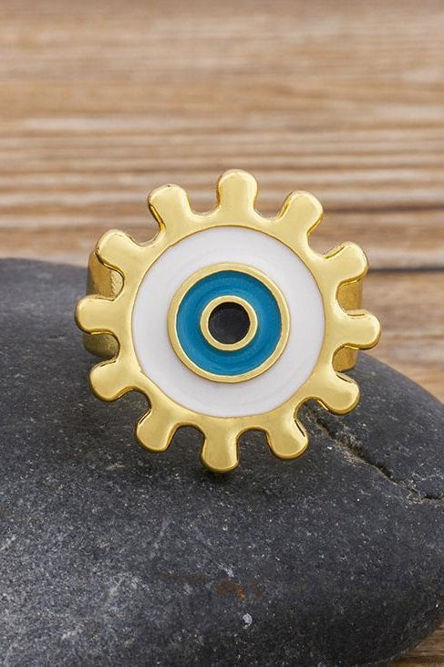 Evil Eye Adjustable Ring - Jewelry