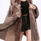 Faux Fur Trim Cardigan - Brown / One Size - Scarves