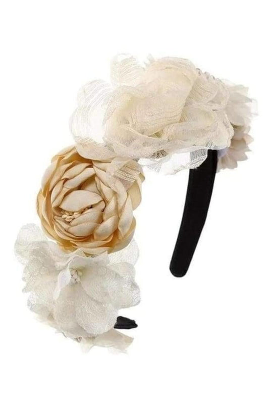 Floral Headband - White - Accessories