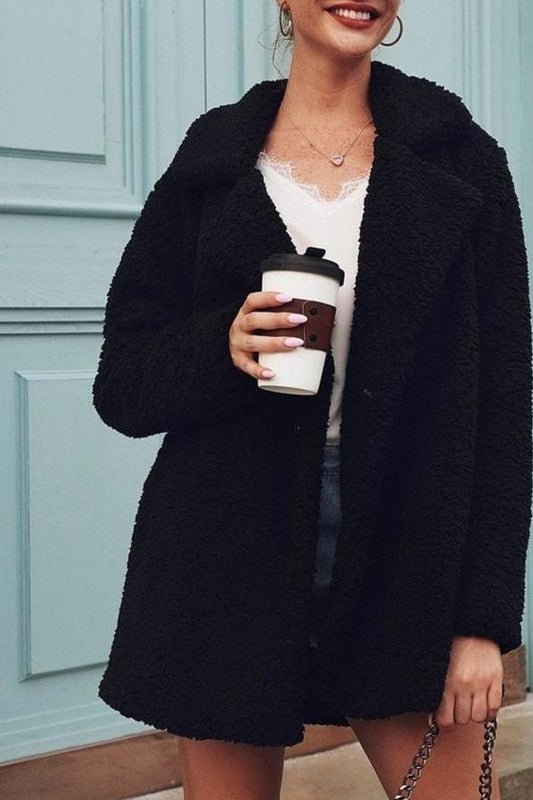 Frenchie Fuzzy Coat - Black / XXL - Clothing