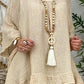 Galia Boho Top - Khaki / S - Clothing