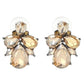 Gemstone Stud Earrings - Gold - Jewelry