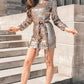 Goldie Glitter Belted Dress - Clothing