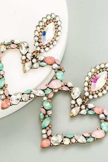 Hailey Heart Earrings - Pink - Accessories