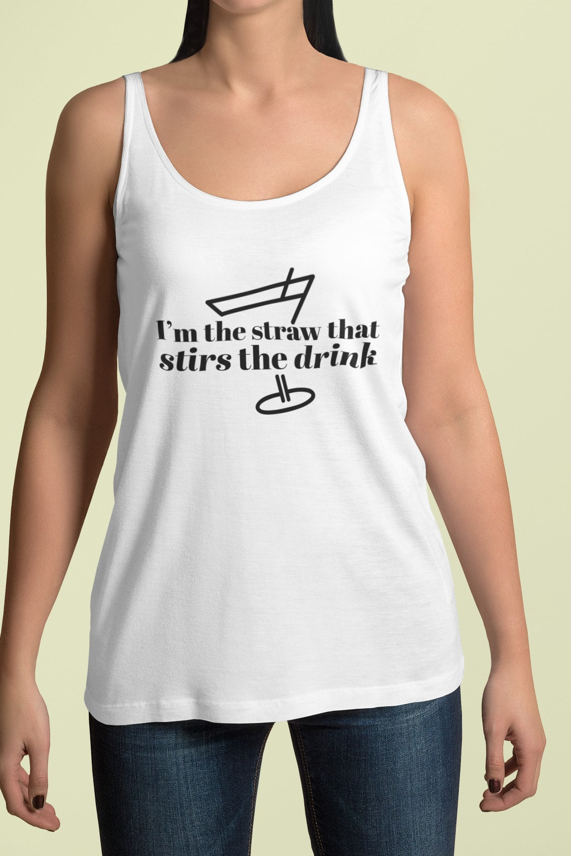 I’m The Straw Tank Top - White / XS - Clothing