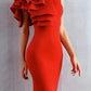 Isabella Ruffle Dress - Red / S - Clothing