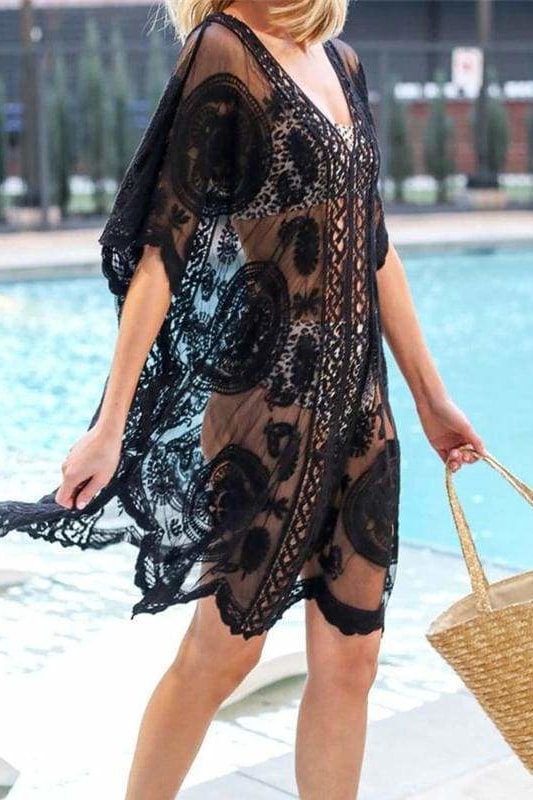 Jan Lace Cover Up - Black / One Size - Cover-Ups