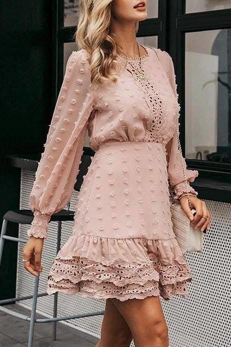 Jillian Lace Mini Dress - Clothing