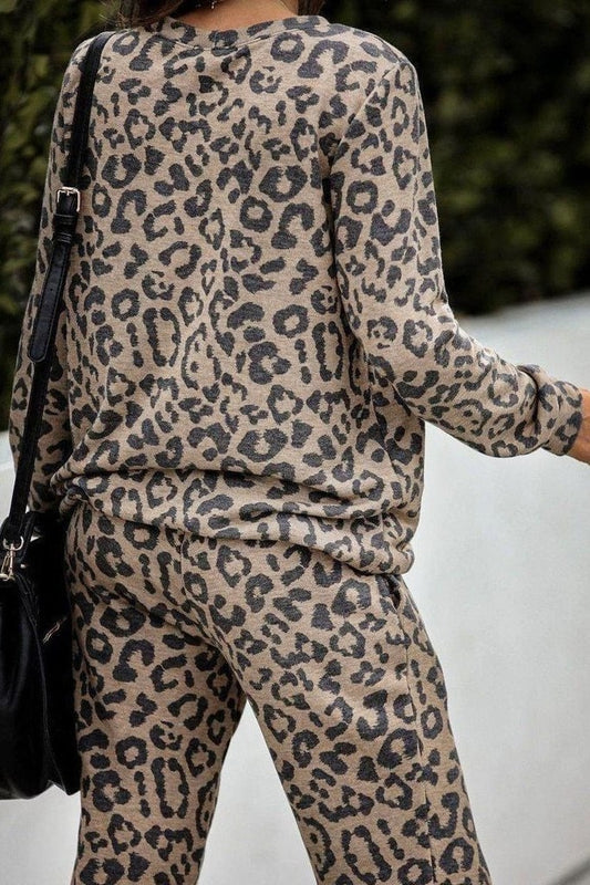 Lexi Leopard Lounge Set - Clothing