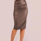 Luisa Faux Leather Skirt - S / Brown - Clothing
