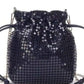 Mini Silver Lamé Pouch - black / L14cmH15cmW8cm - Handbags