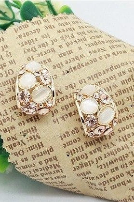 Mini Stone Earrings - Champagne - Jewelry