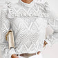 Missy Lace Ruffle Top - White / XXL - Tops