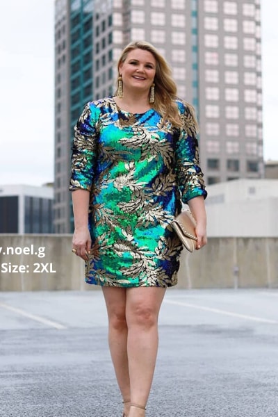 Olympia Sequin Dress (Green) - Clothing