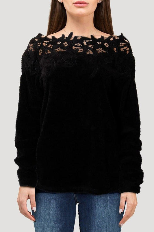Palmer Plush Sweater - Black / XL