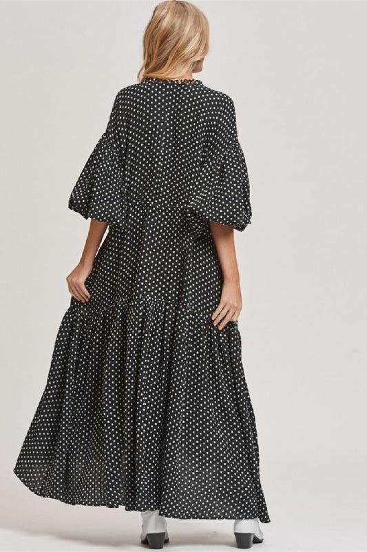 Pamela Polka Dot Boho Beach Dress - Clothing