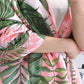 Pink Palm Leaves Tassel Scarf - Accessories